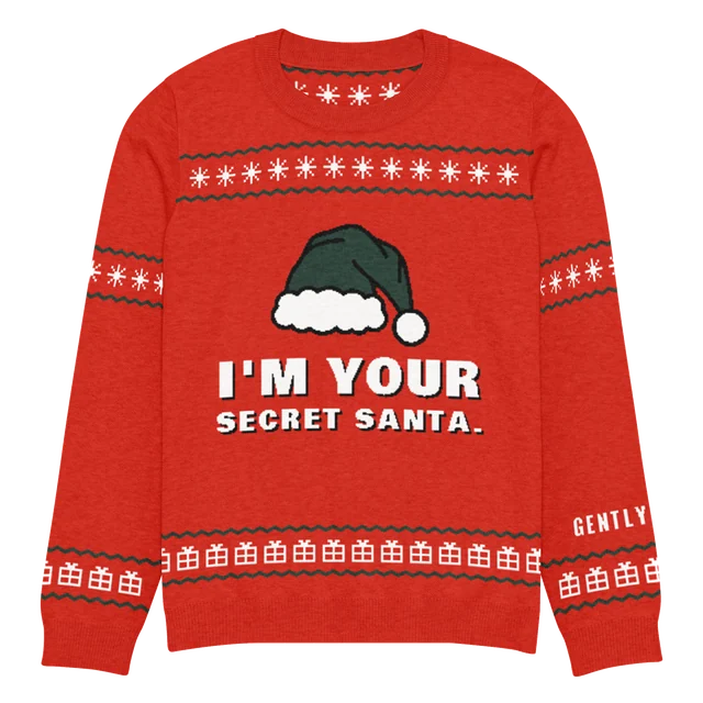 I'm Your Secret Santa knit sweater, front