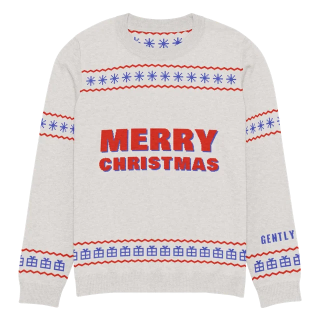 Merry Christmas, Return to Sender knit sweater, front